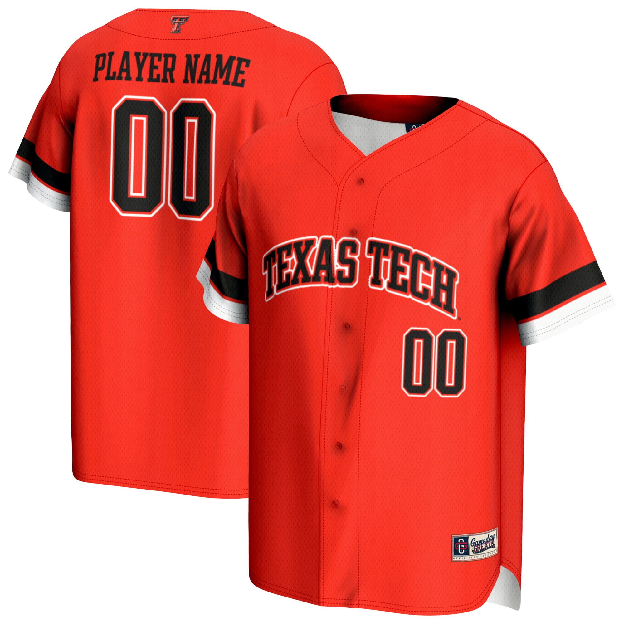 Texas Tech Red Raiders GameDay Greats Youth NIL Pick-A-Player Baseball Lightweight Jersey - Red