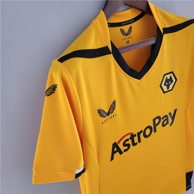 Moisture Wicking Wolverhampton Wanderers 2223 Home Yellow Soccer