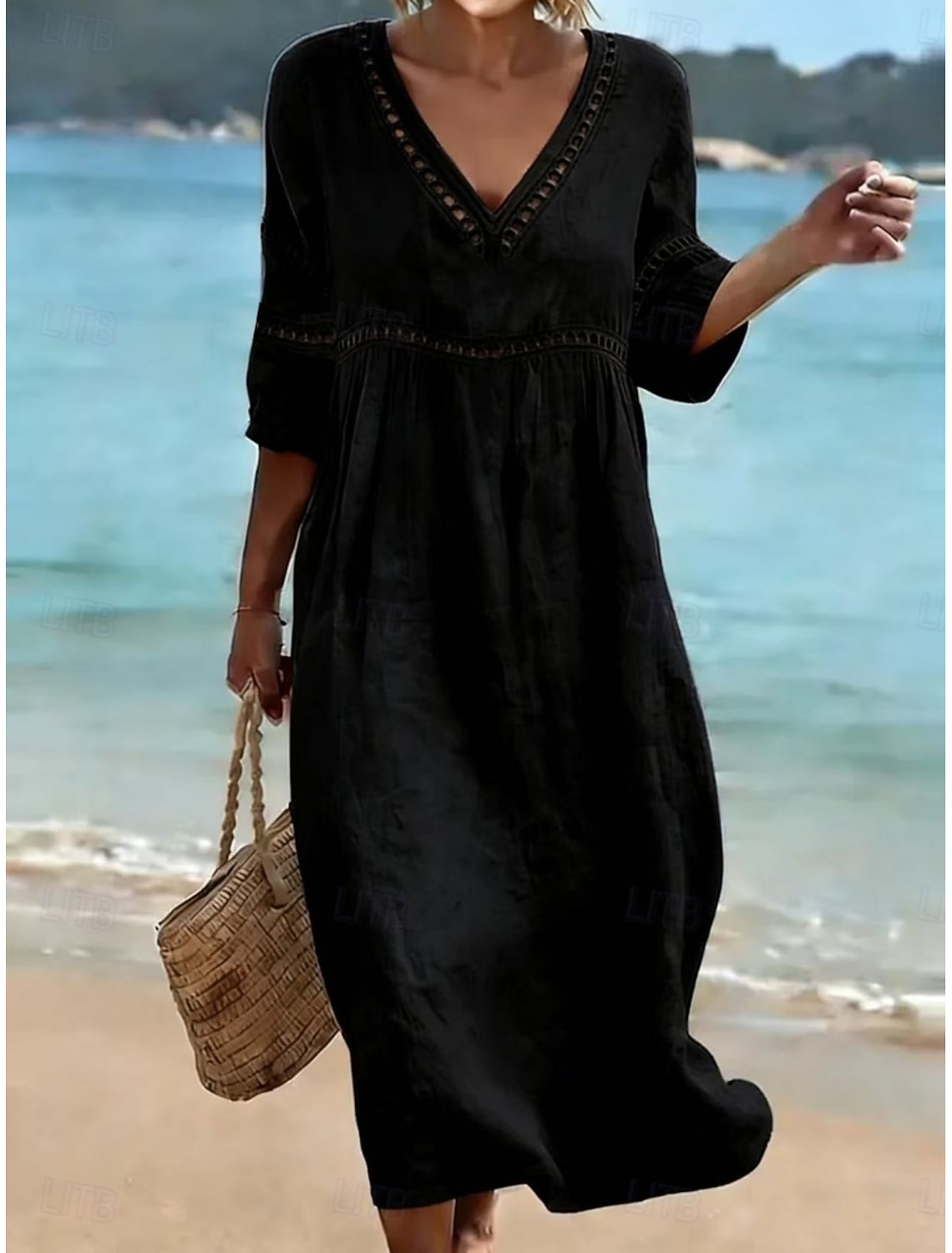 Women's Blouse Lace Solid Color Stylish Casual Short Sleeve Asymmetrical Regular Tops Casual Daily White Summer Spring