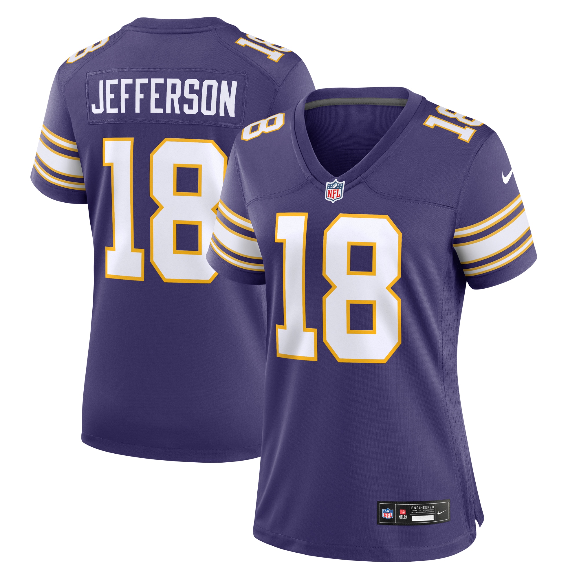 [SJH] Youth Justin Jefferson #18 Minnesota Vikings Women's Player Jersey - Purple