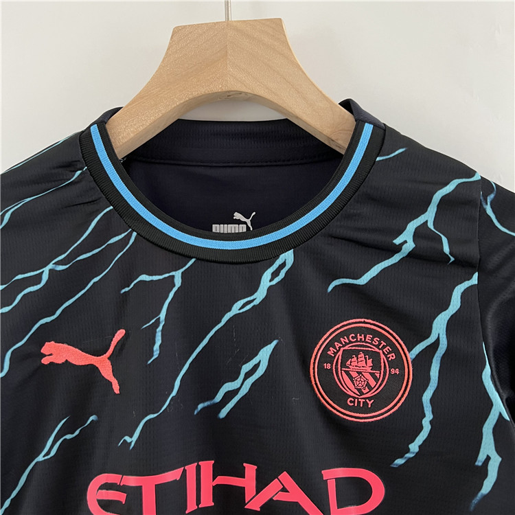 Lightweight Man City Kids Manchester City 2324 Third Kit ShirtShorts