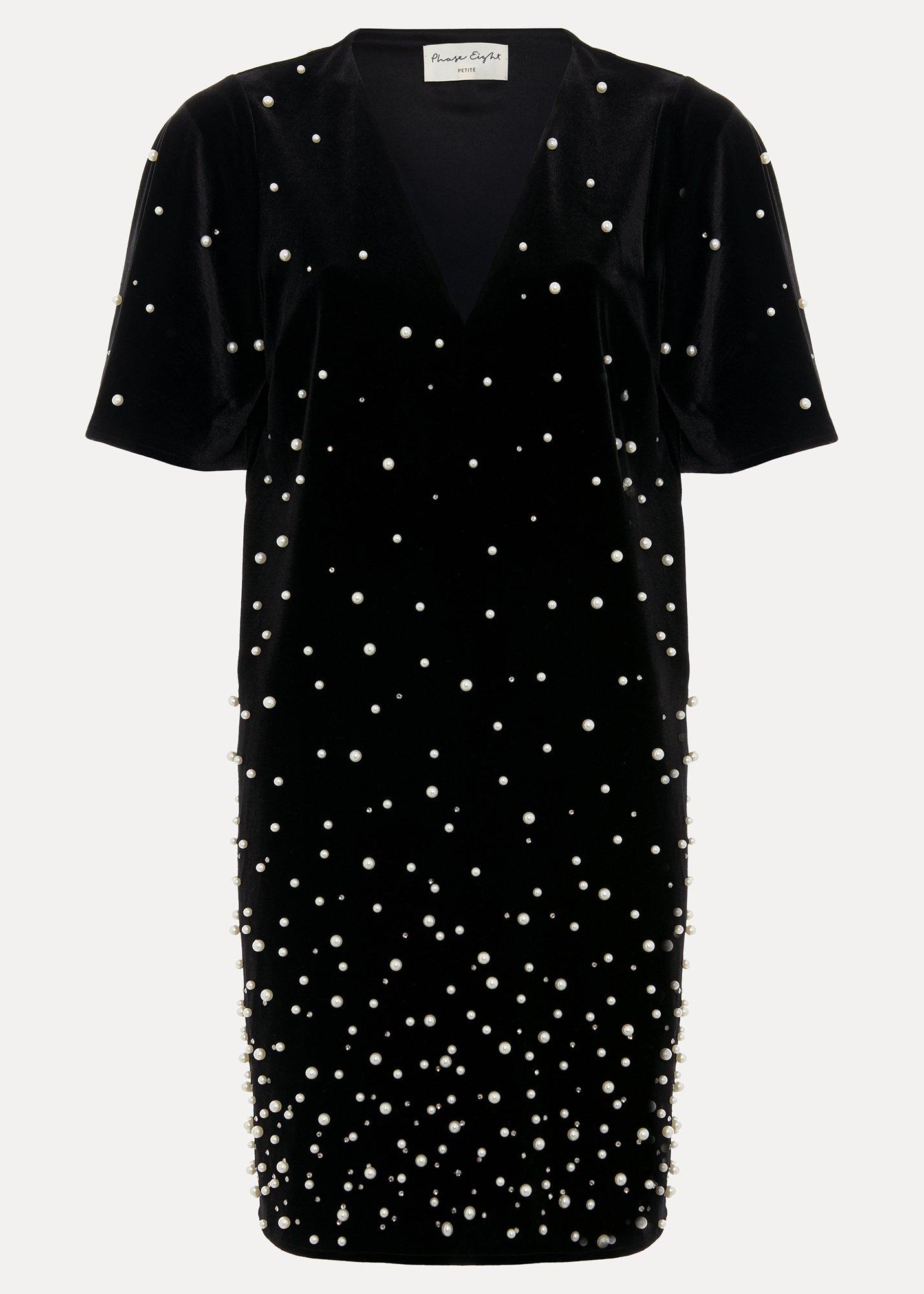 Pennie Velvet Pearl Tunic Dress
