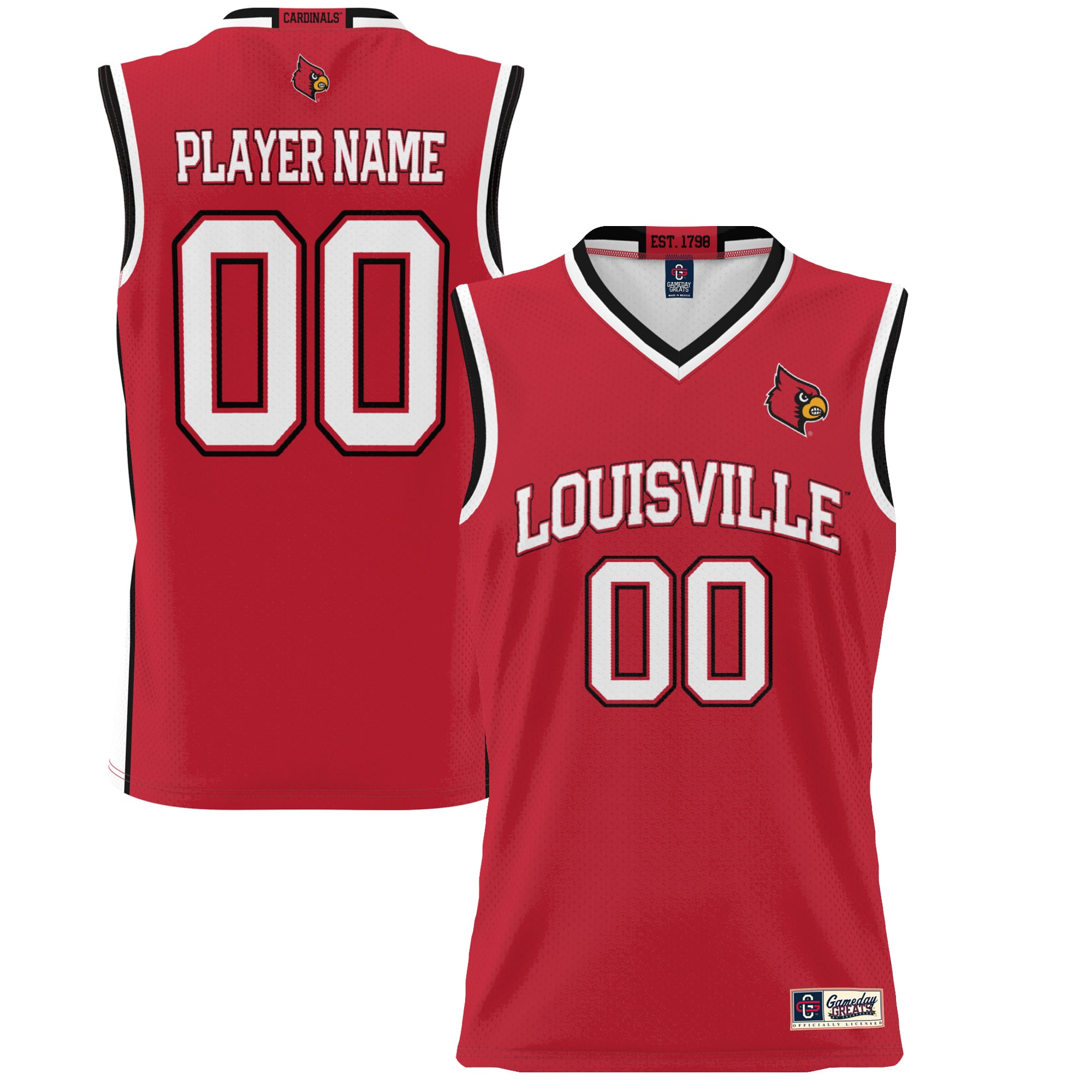 [NJP] Louisville Cardinals GameDay Greats NIL Pick-A-Player Lightweight Women's Basketball Jersey - Red