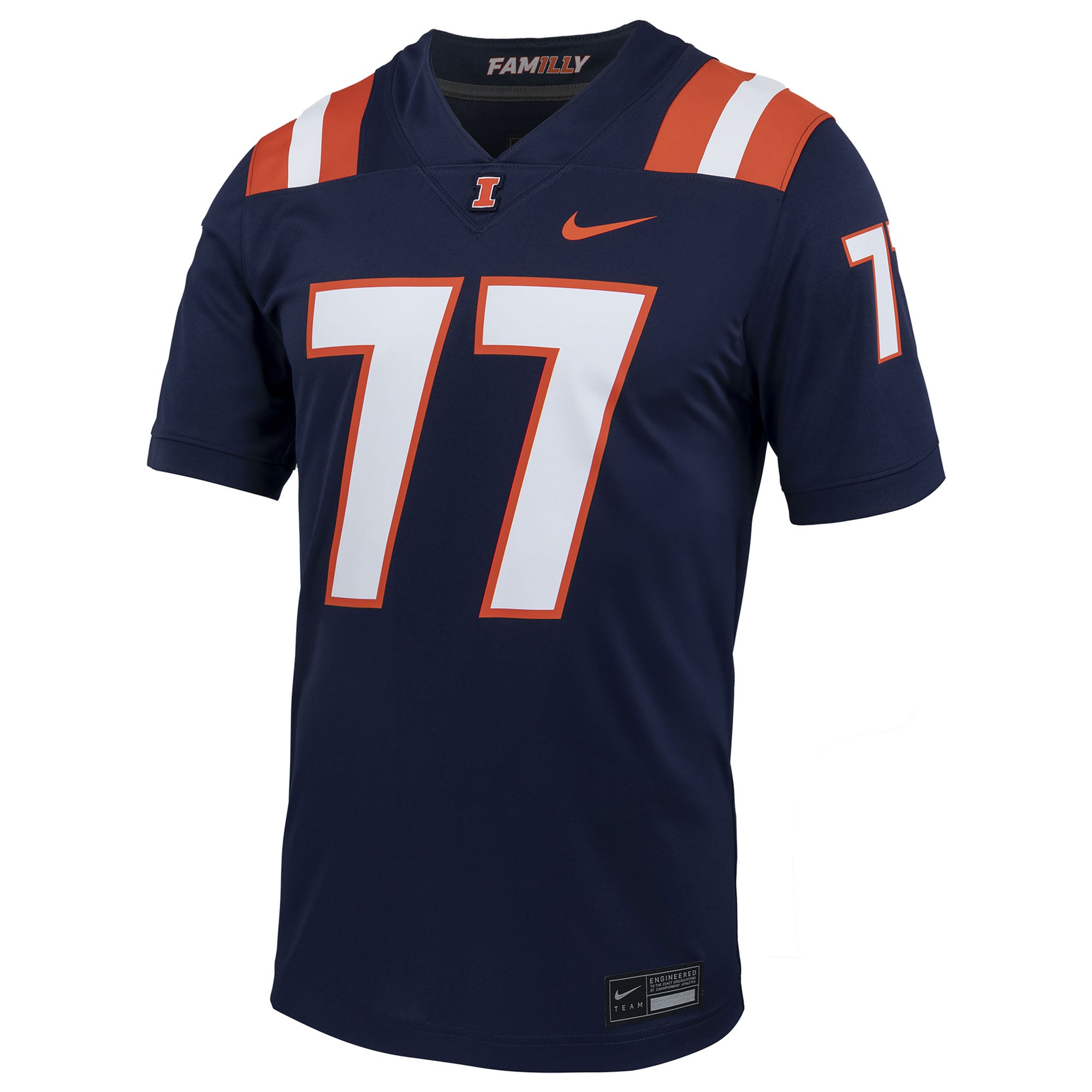 Men's #77 Navy Illinois Fighting Illini Football Jersey