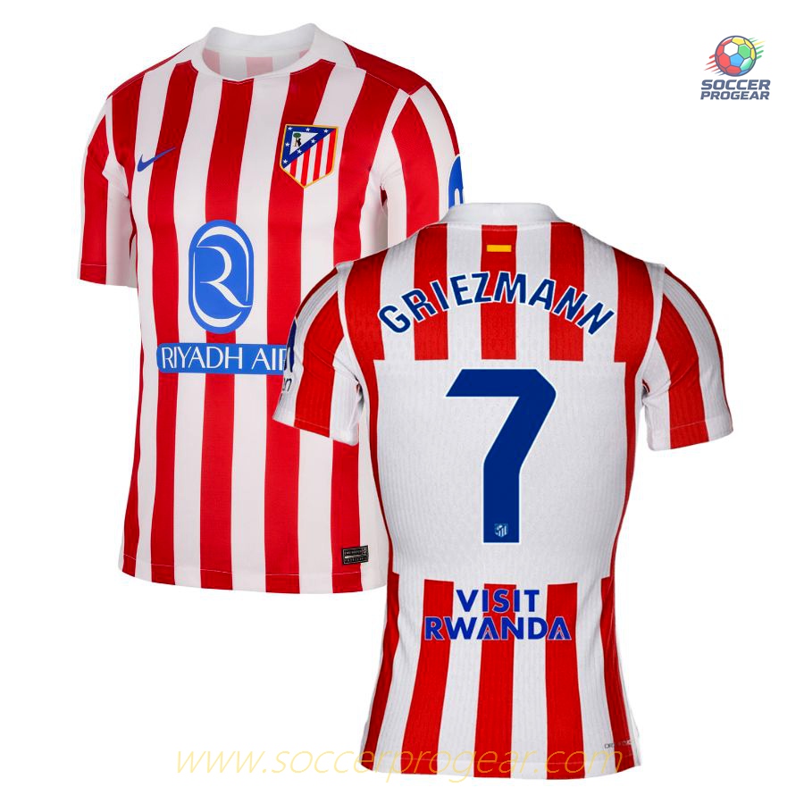 Atletico Madrid Home Football Team Jersey 2025-2026 Season Griezmann