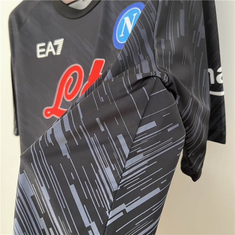 Breathable Napoli 2324 Soccer Shirt Third Black Football Shirt