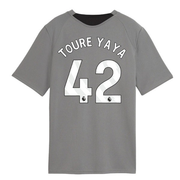 [JED] 2026-2027 Man City Training Jersey (Cast Iron) - Kids (Toure Yaya 42)