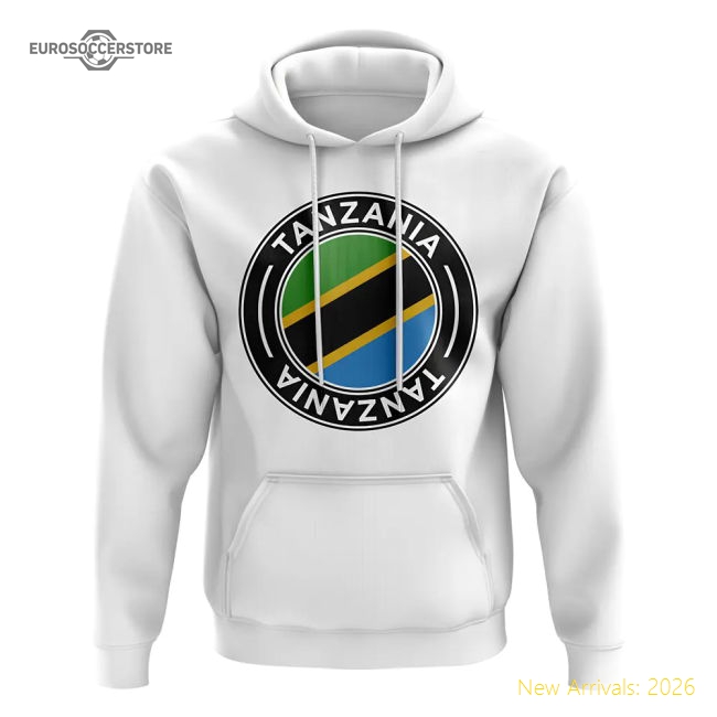 Tanzania Football Badge Hoodie (white) - Match Quality - Official Design