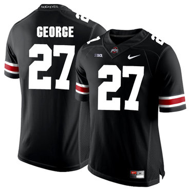 match worn Men's OSU Buckeyes #27 Eddie George Black 2024 Jersey