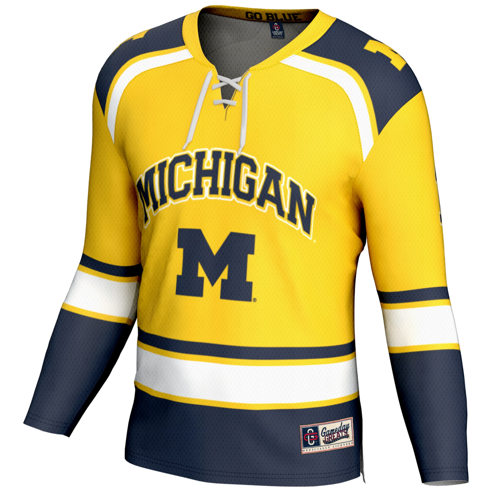 [NJP] Michigan Wolverines GameDay Greats Hockey Jersey - Maize