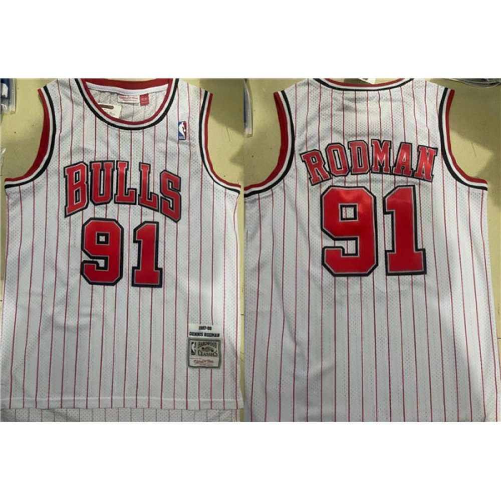 Pro Grade Jersey Chicago Bulls 91 White - - Basketball Fan Gear