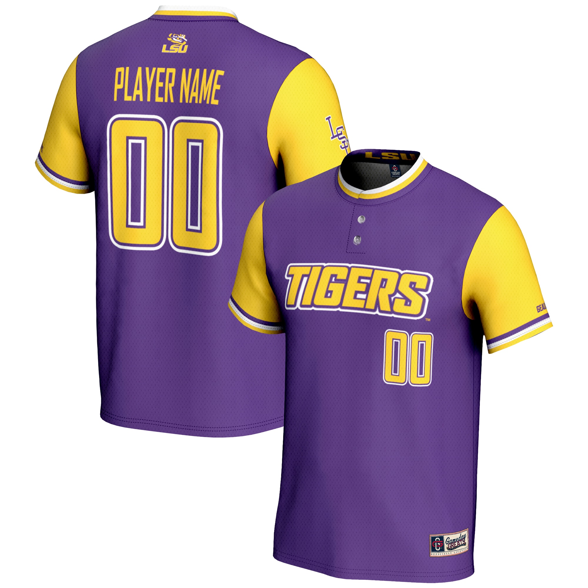 [DDG] Women's LSU Tigers GameDay Greats NIL Pick-A-Player Lightweight Softball Jersey - Purple
