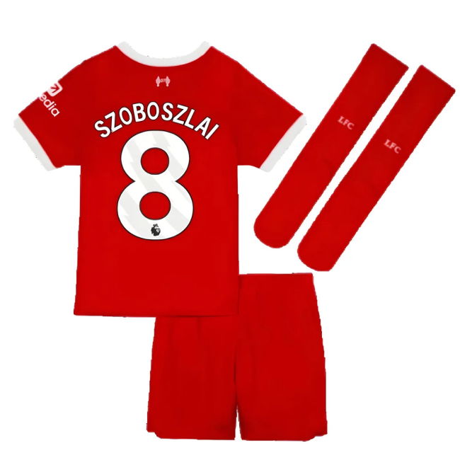 2023-20 Liverpool Home Shirt with Szoboszlai 8 L M S Boy