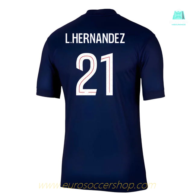 2025-2026 PSG Paris Saint Germain Home Shirt (L.Hernandez 21)