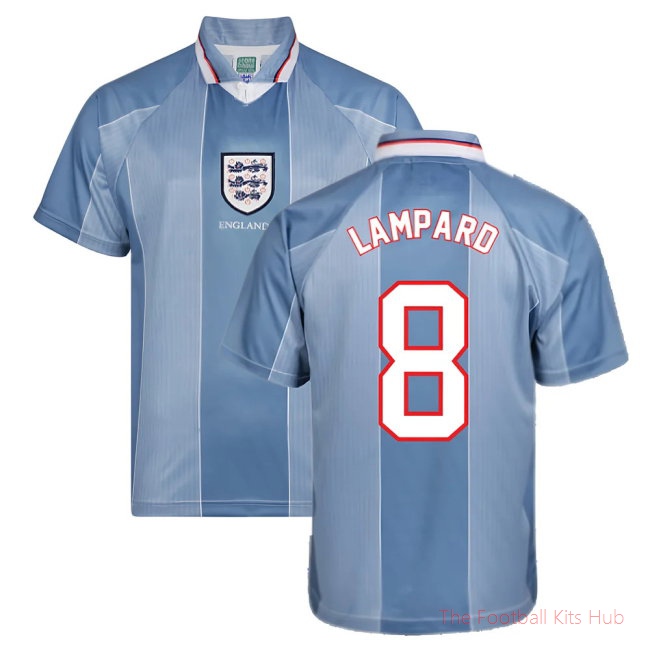Score Draw England 1996 Away Euro Championship Retro Football Shirt (LAMPARD 8)