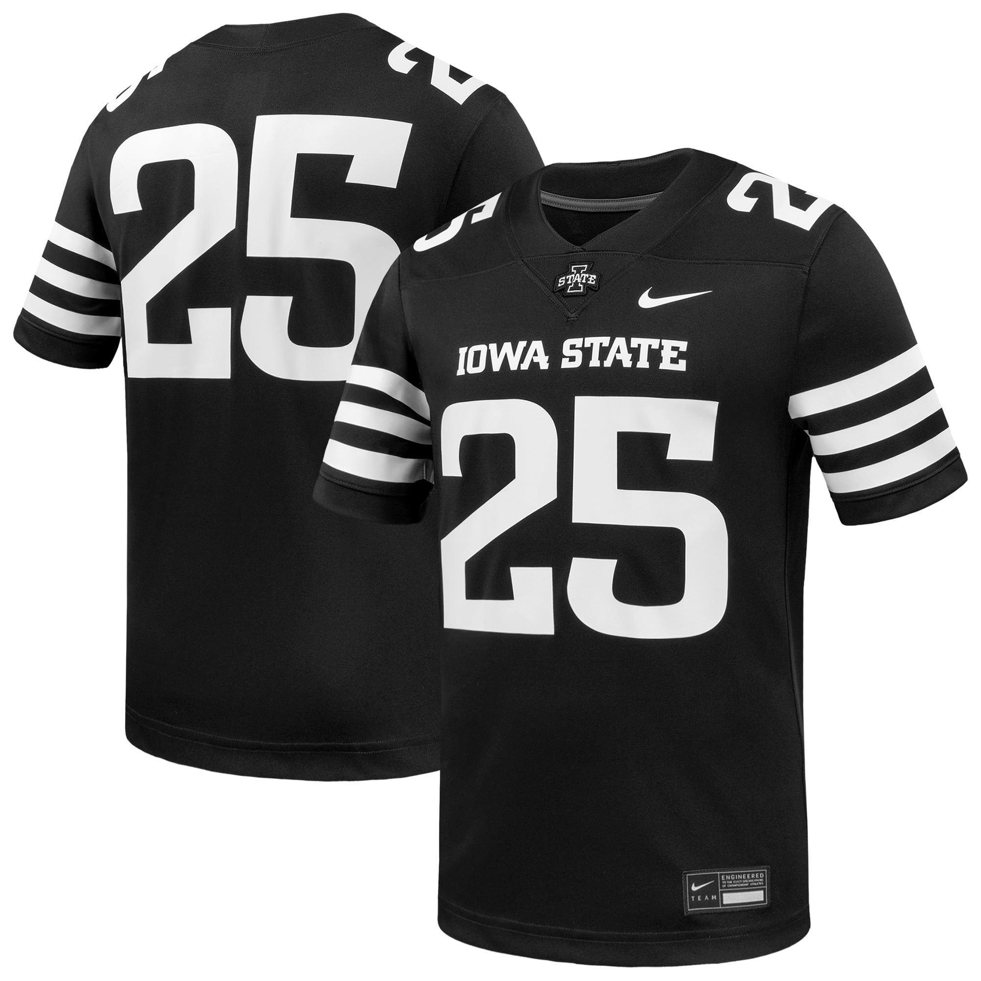 #1 Iowa State Cyclones Nike Alternate Game Football Jersey - Black
