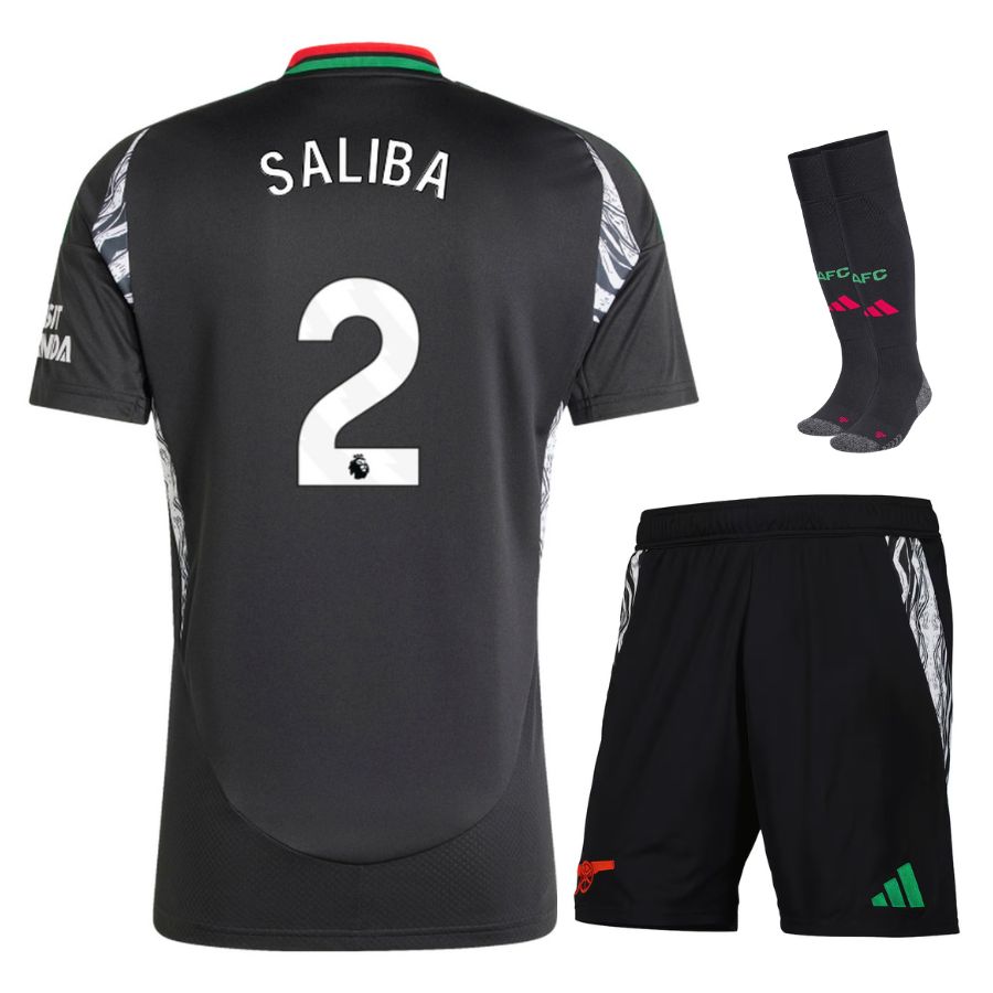 Arsenal 2024 2025 Saliba Children's Away Kit Jersey