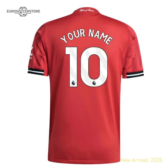 2025-2026 Man Utd Authentic Home Shirt (your Name) - Authentic Design