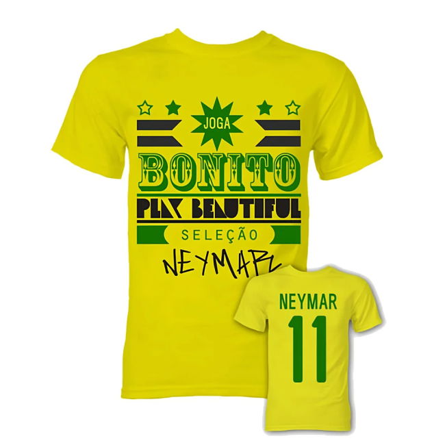 Football Neymar Joga Bonito T-Shirt (Yellow) Soccer Premium