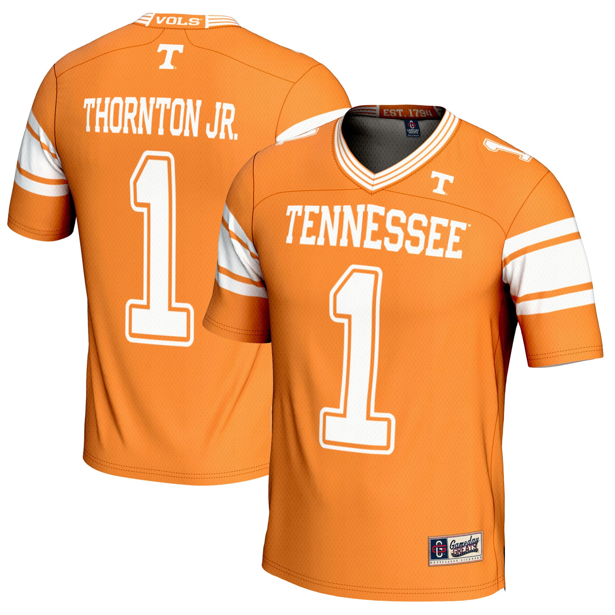 [NJP] Dont'e Thornton Jr. Tennessee Volunteers GameDay Greats NIL Player Football Jersey - Tennessee Orange