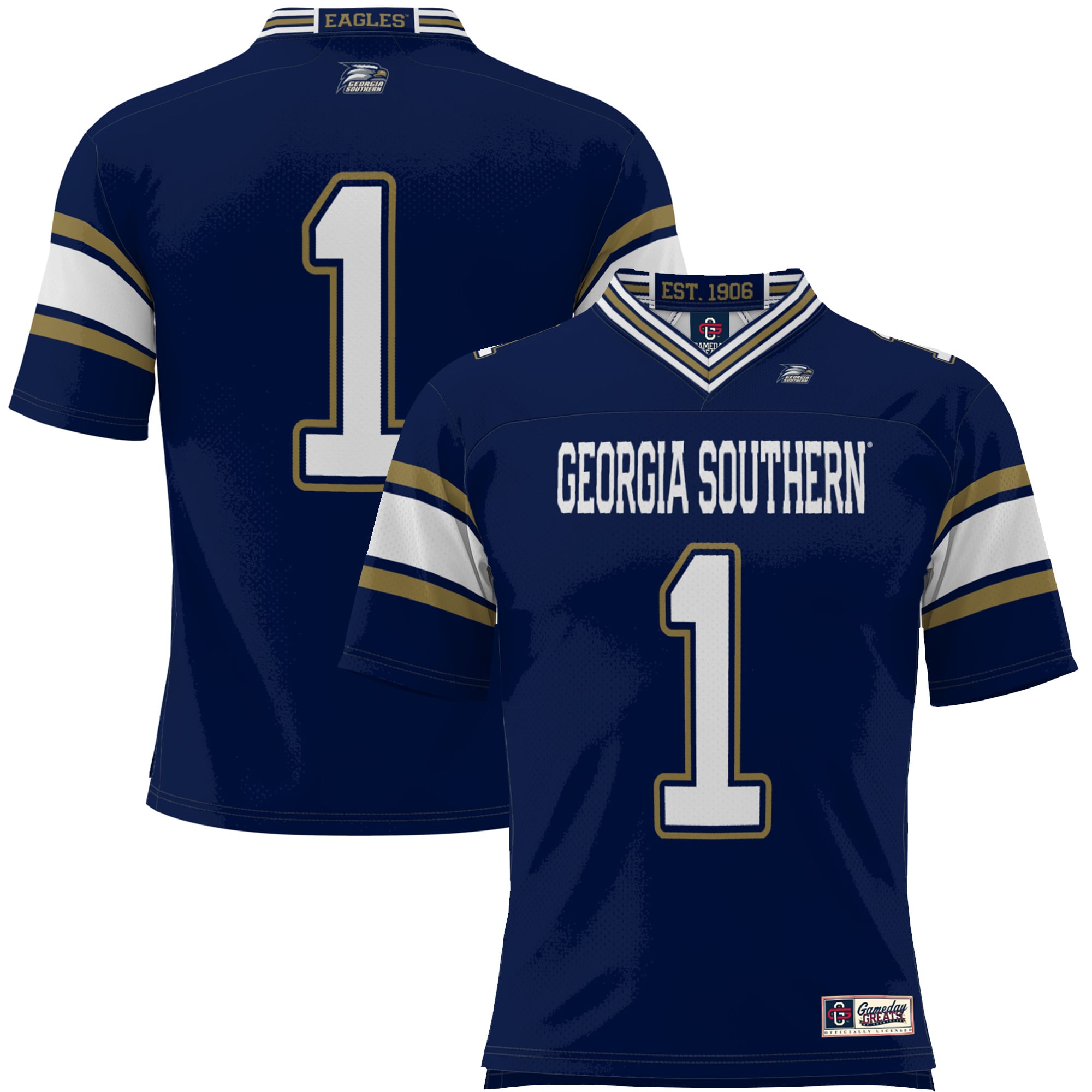 Men's #1 Blue Georgia Southern Eagles Endzone Football Jersey