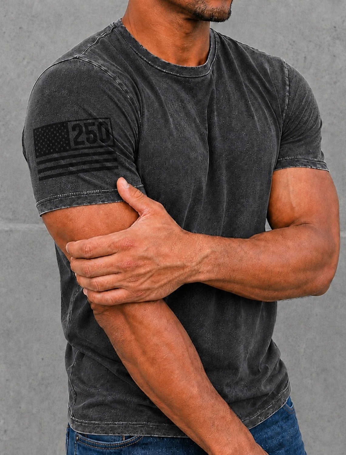 4th of July 2026 250th Men's Flag Cotton Acid Wash Shirt Heavyweight T-shirt Short Sleeve T shirt DTG Crew Neck Shirt Patriotic Street Holiday Blue Black Brown Spring & Summer Clothing Apparel S M