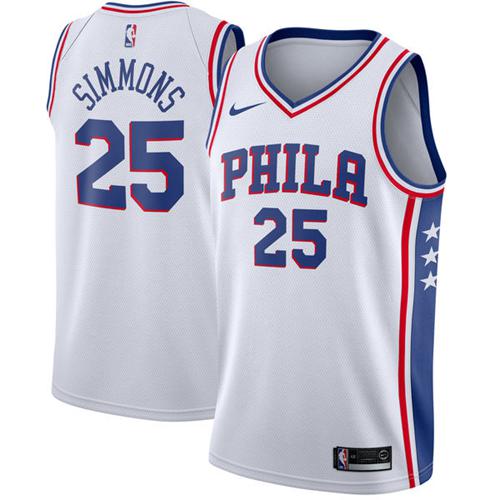 Superior 76ers NBA Swingman Jersey #25 Ben Simmons 2024 Icon - White