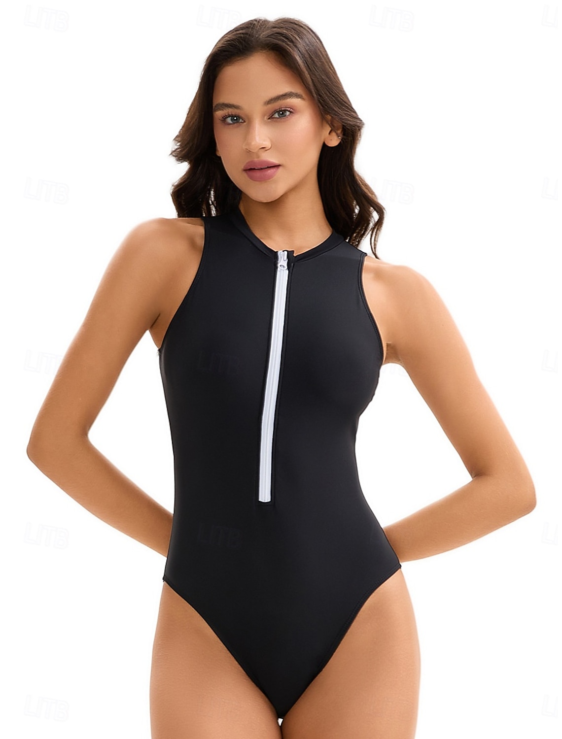 Women's Rash Guard One Piece Swimsuit Printed Front Zip Spandex UV Sun Protection UPF50+ Quick Dry Sleeveless Bodysuit Bathing Suit Surfing Beach Water Sports Summer