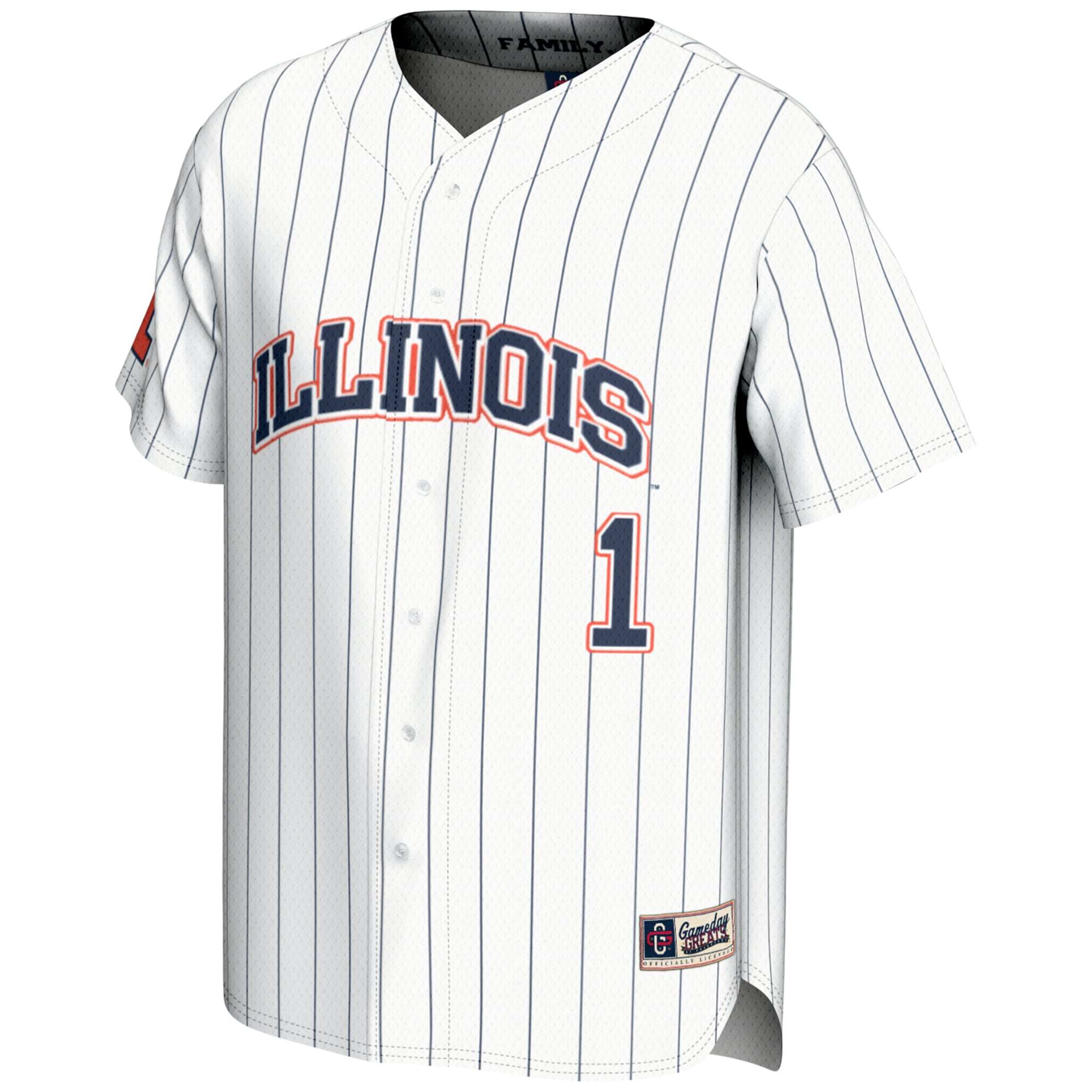 [DDG] Illinois Fighting Illini GameDay Greats Youth Lightweight Baseball Jersey - White