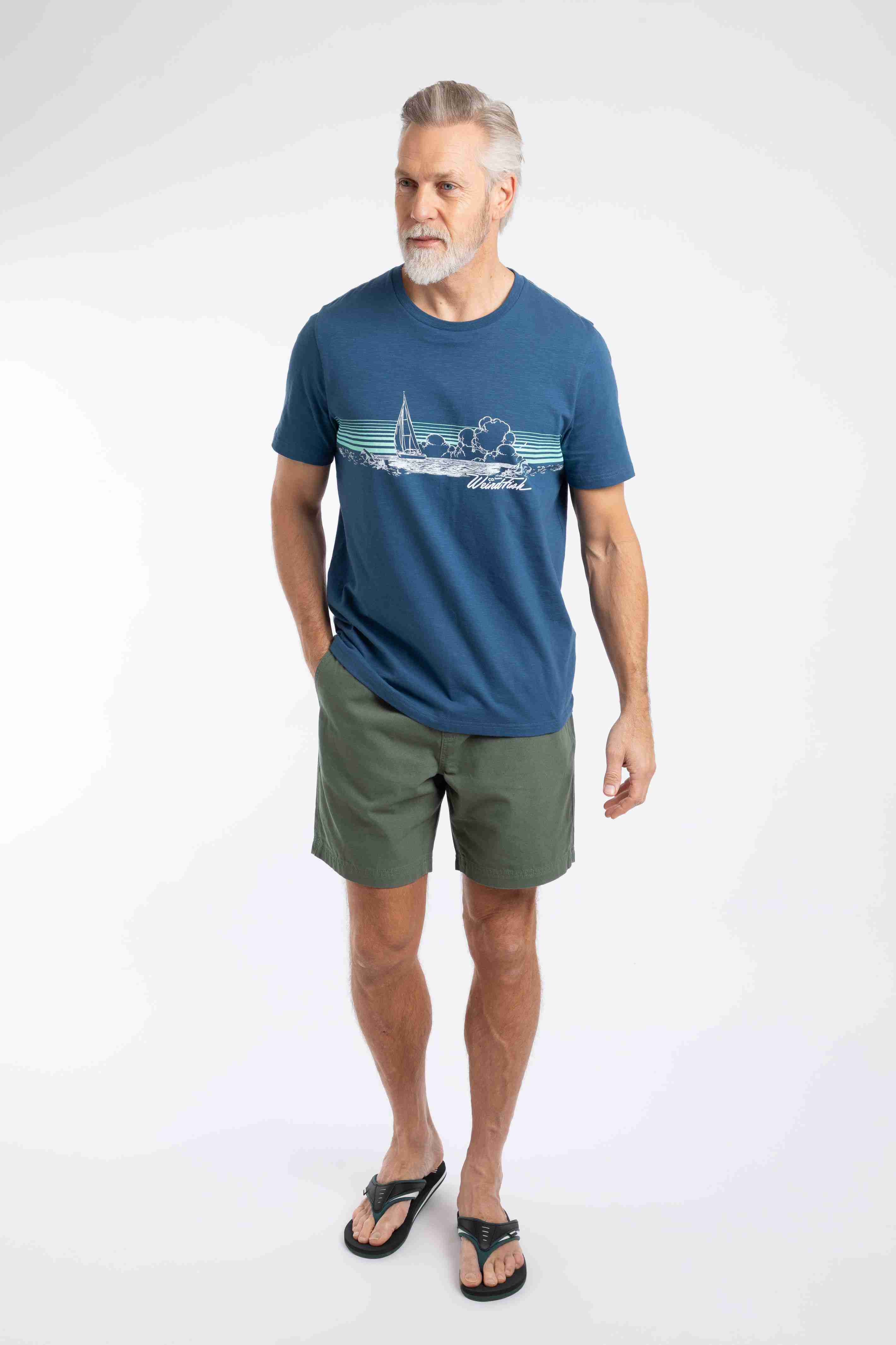 Nautical Sky Front Print Graphic T-Shirt Ensign Blue