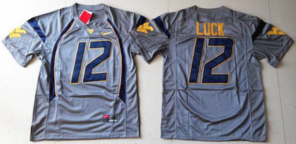 Men's None Gray 2024 game jersey Oliver Luck #12 college football
