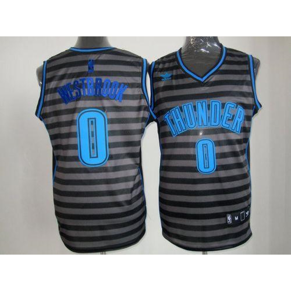 Vintage Men's OKC Thunder #0 Russell Black Basketball Jersey
