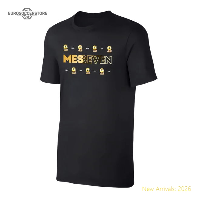 Superior Lionel Messi Messeven T-shirt Black - Goat - Supporter Edition