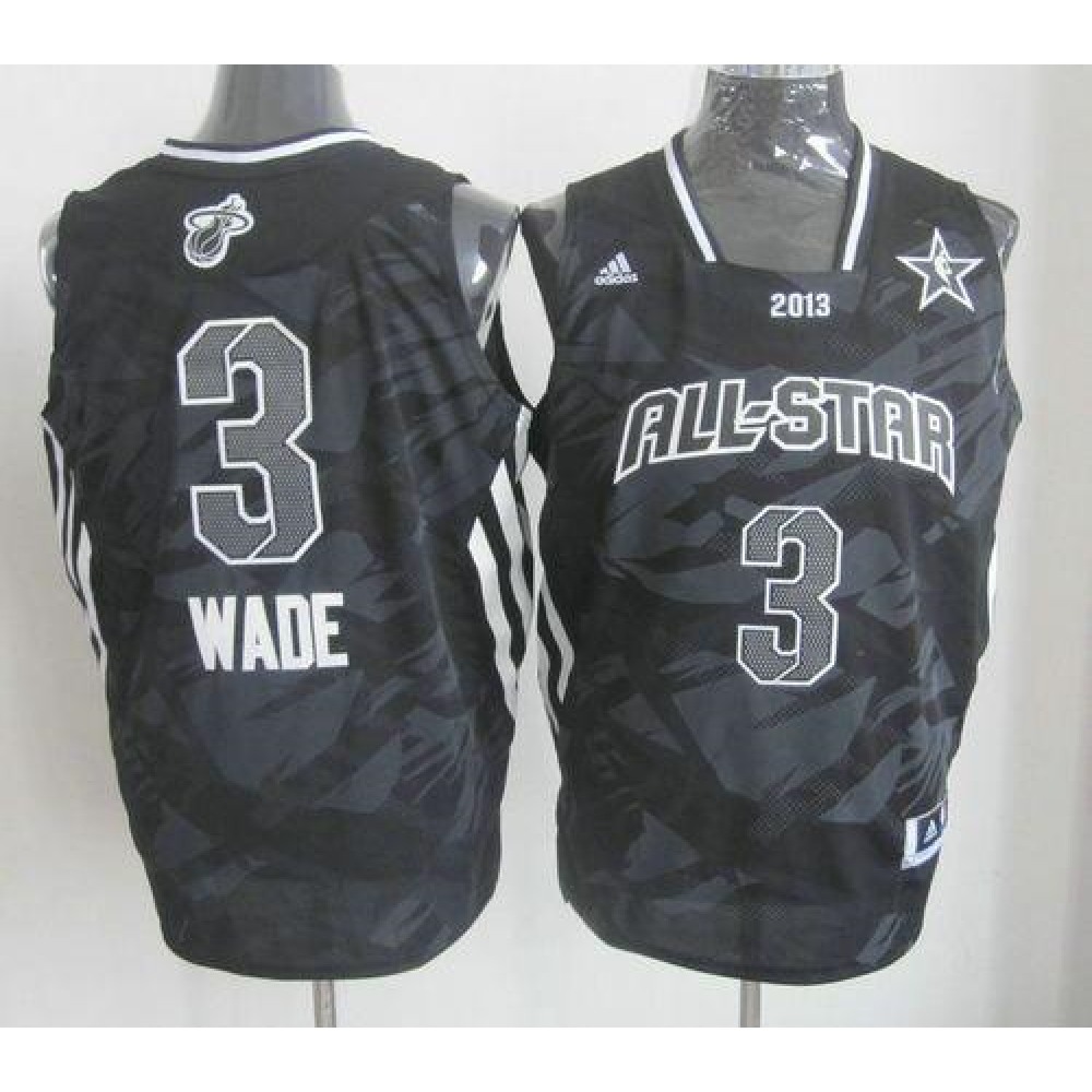 Heat #3 Dwyane Wade Black 2013 All Star Fashion Stitched NBA Jersey