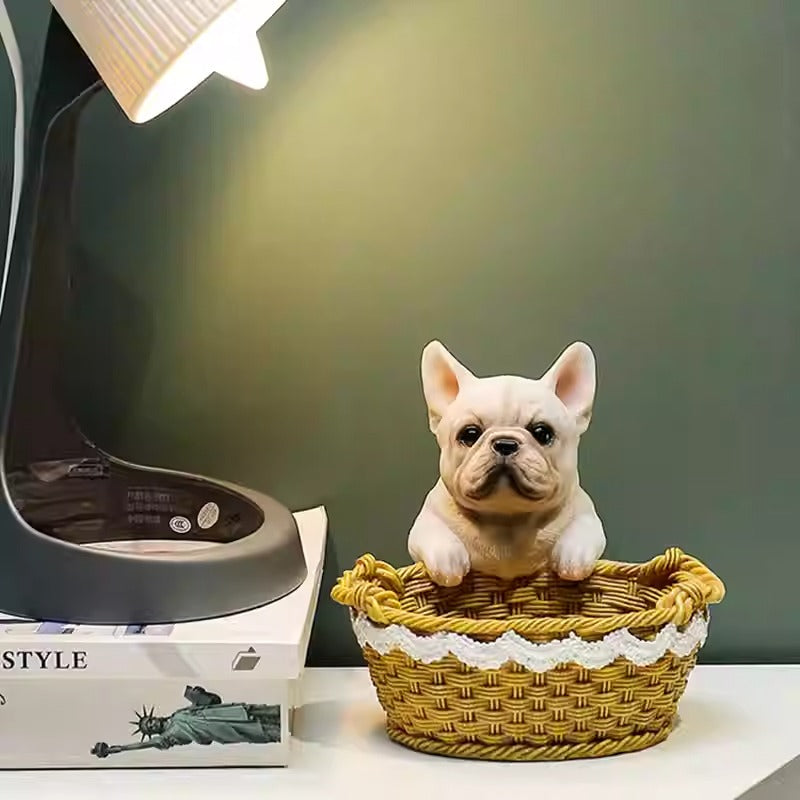 French Bulldog Fetchtray Frenchie Basket Storage Tray – Cute Resin Dog