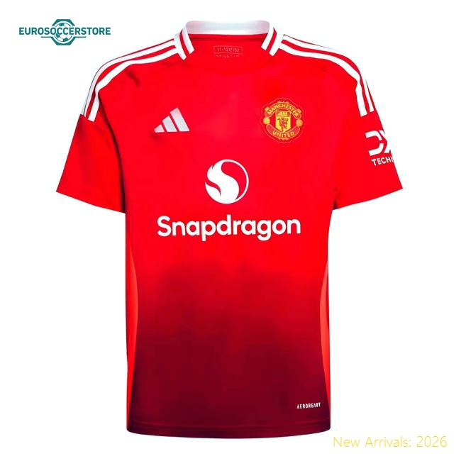 2024-2025 Man Utd Kids Non-toxic Jersey Aeroready Easy-care