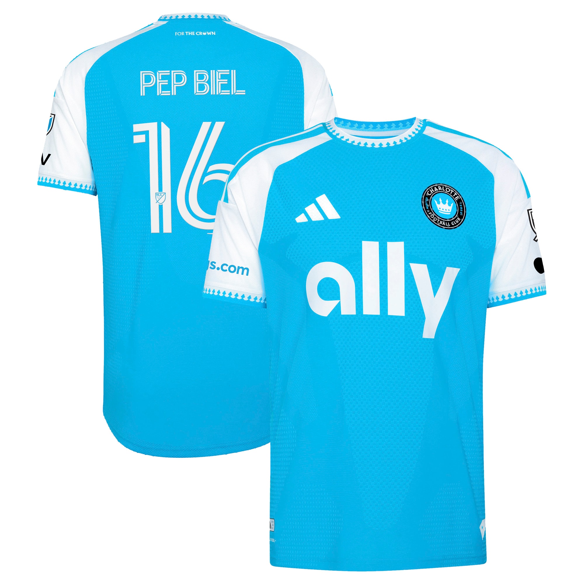 [LK] Pep Biel Charlotte FC 2026 Carolina Kit: Crowns Up On-Field Authentic Patch Jersey - Blue