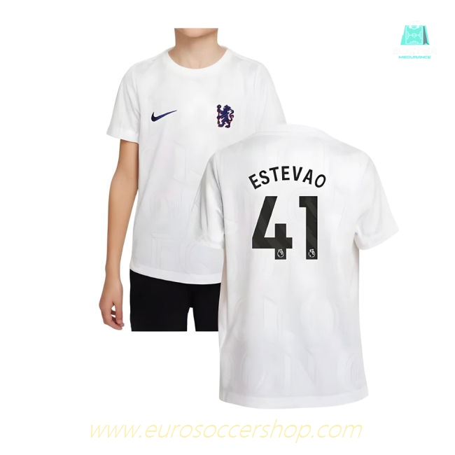 2025-2026 Chelsea Pre-Match Shirt (White) - Kids (Estevao 41)