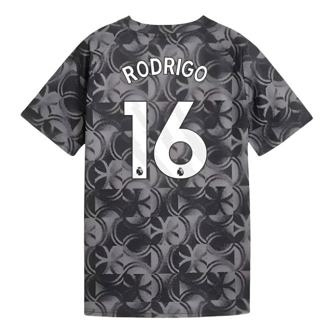 2025-2026 Man City Warm Up Jersey (Black) - Kids (Rodrigo 16)
