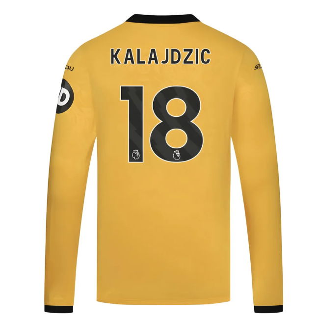 2025-2026 Wolves Long Sleeve Home Shirt (Kalajdzic 18)