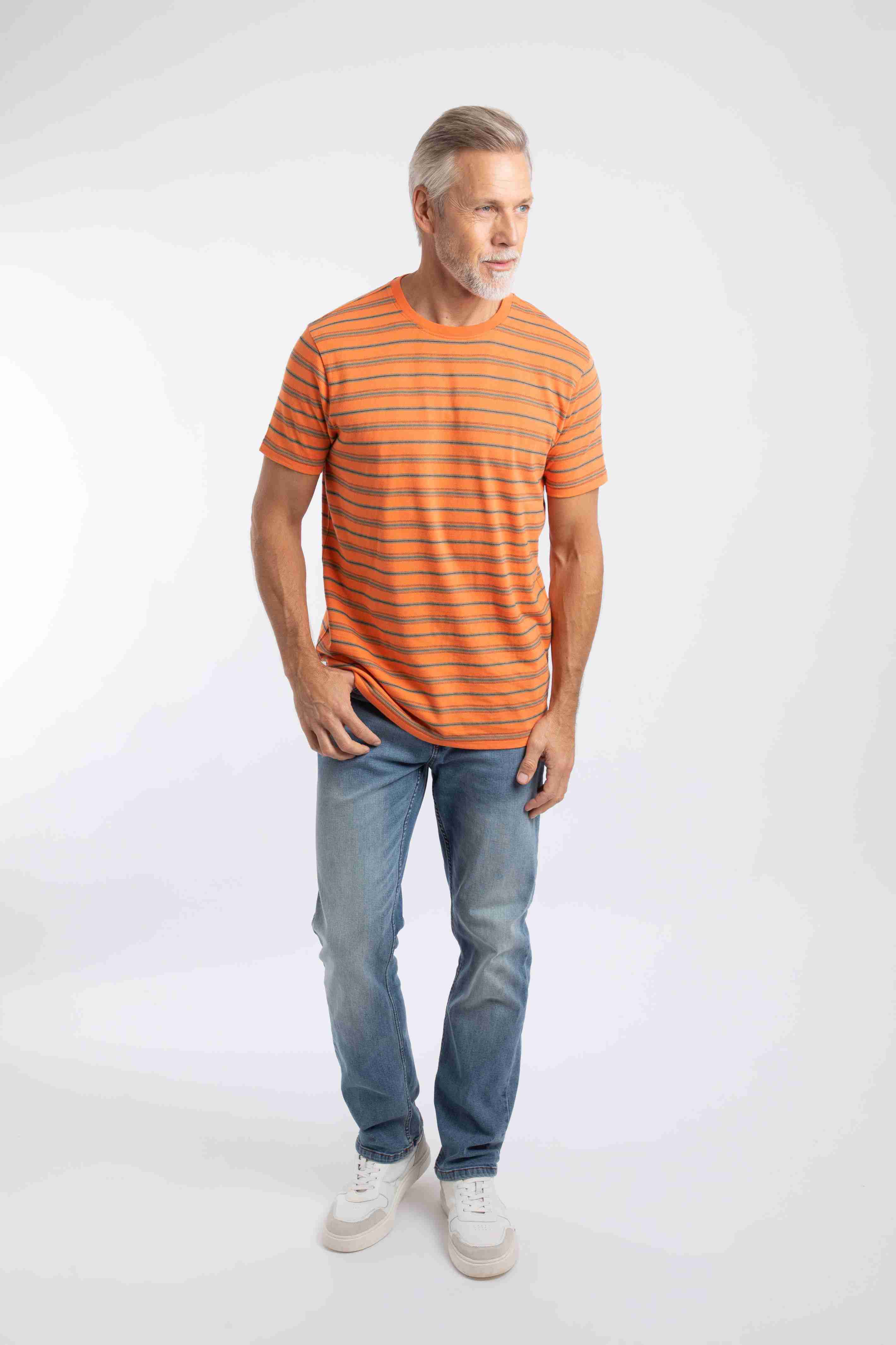 Jefferson Textured Stripe T-Shirt Mango