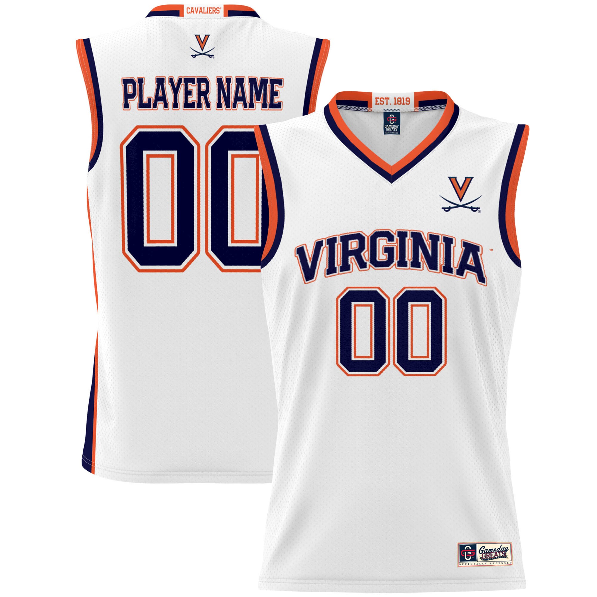 [DDG] Virginia Cavaliers GameDay Greats Unisex NIL Pick-A-Player Lightweight Women's Basketball Jersey - White