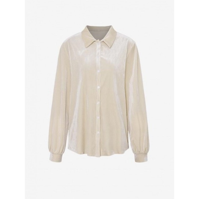 Shiny Velvet Button Down Shirt DV6567