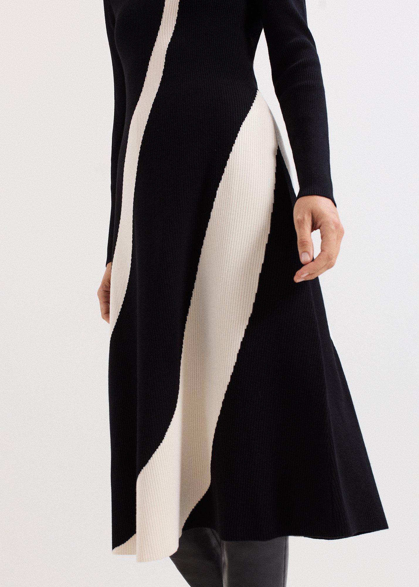 Petite Julie Fit And Flare ColourBlock Knit Dress