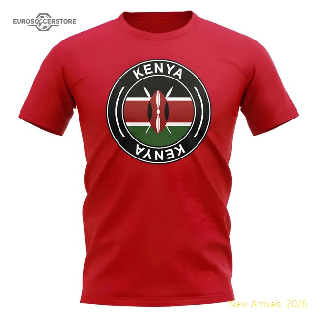 First-class Kenya Football Badge T-shirt (red) - Fantastic Value