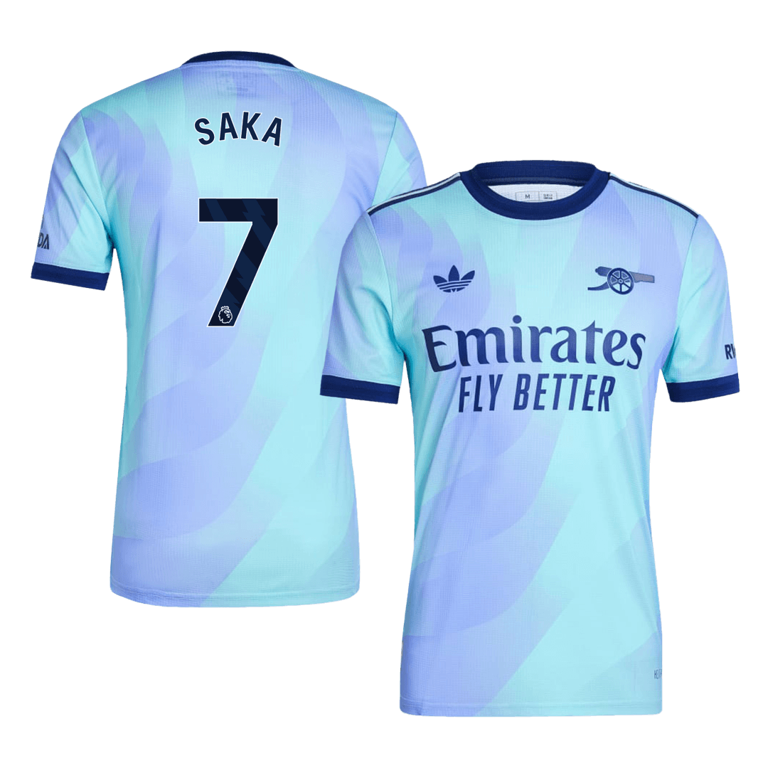 Player Version SAKA #7 Arsenal Third Away Soccer Jersey 2024/25Authent
