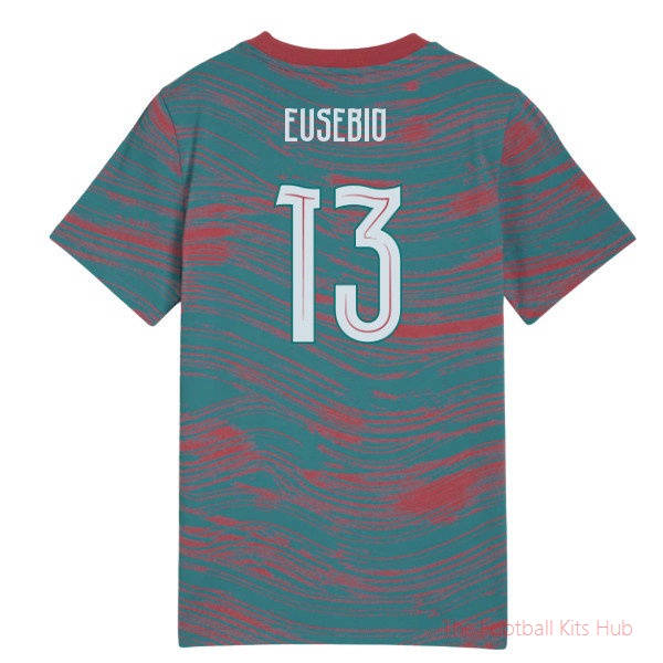 2026-2027 Portugal FtblCulture Tee AOP (Red-Green) - Kids (Eusebio 13)