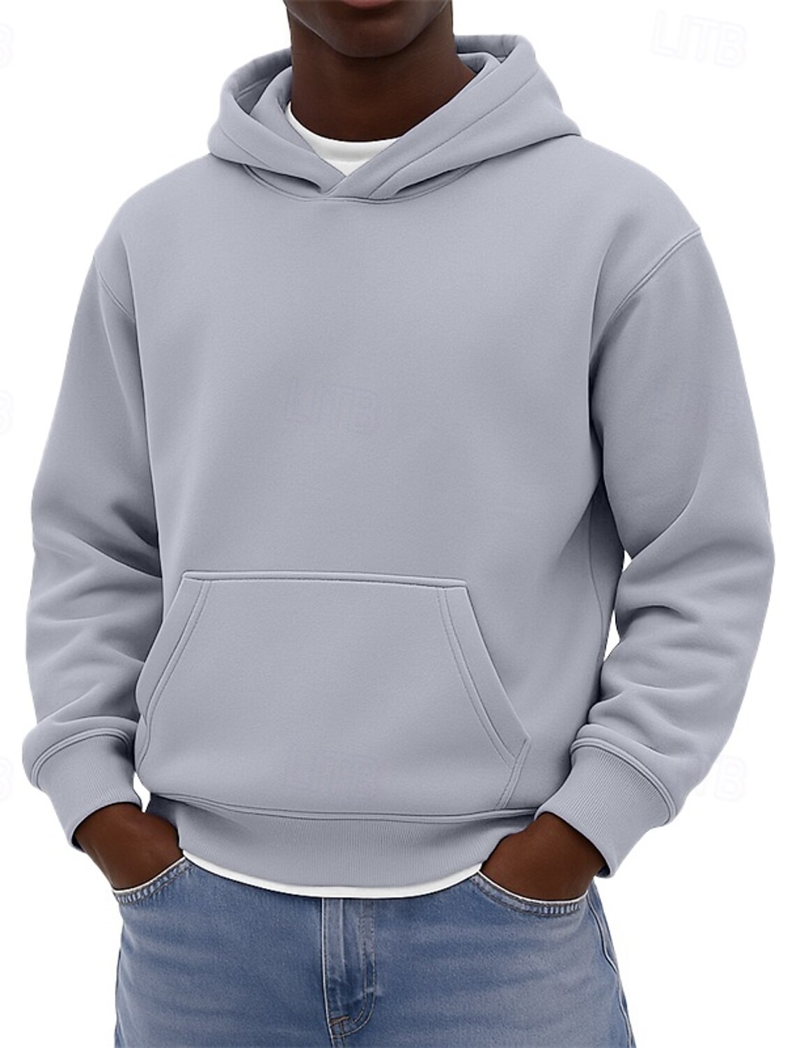 Men's Hoodie Pullover Black White Burgundy Navy Blue Royal Hooded