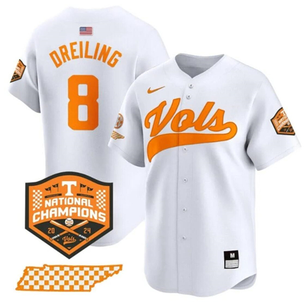 Men's None White 2024 college football Dylan Dreiling #8 breathable