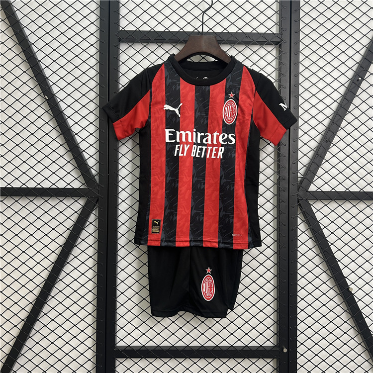 Professional Grade Kids AC Milan 2526 Home Football Kit ShirtShorts
